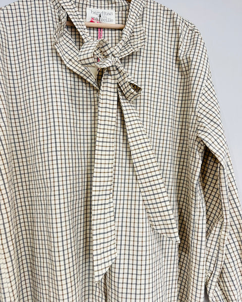 Chemise écrue à petits carreaux Livonia