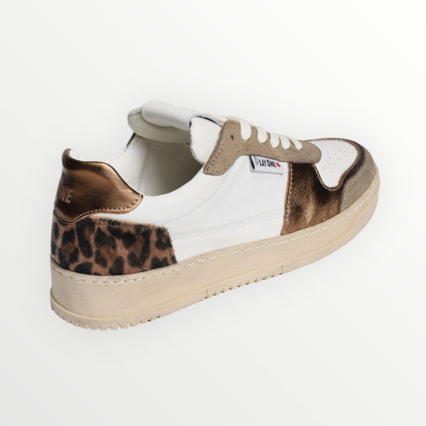 Baskets blanc et bronze Viky