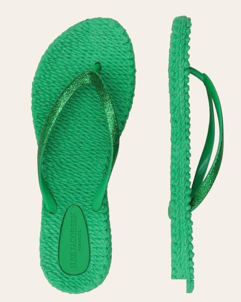 Tongs avec brides pailletées