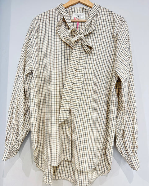 Chemise écrue à petits carreaux Livonia