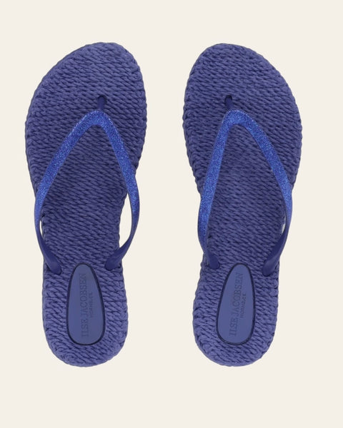 Tongs avec brides pailletées