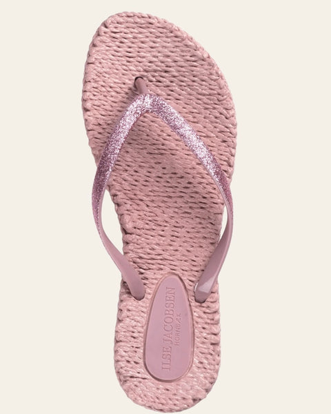 Tongs avec brides pailletées