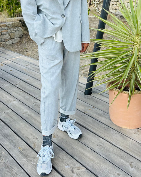 Pantalon souple gris chiné Flauto