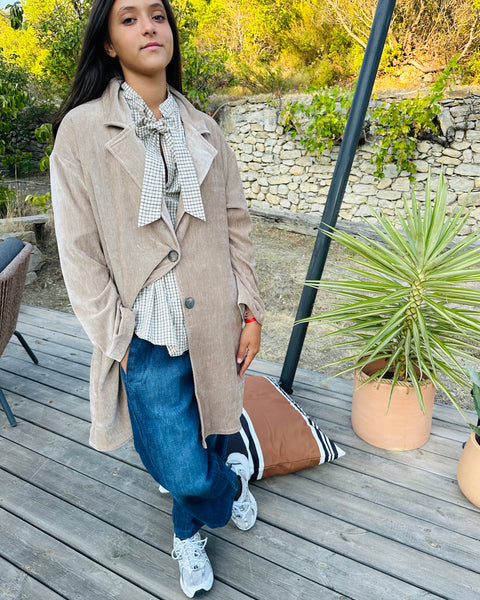 Manteau souple en velours frappé Mulat