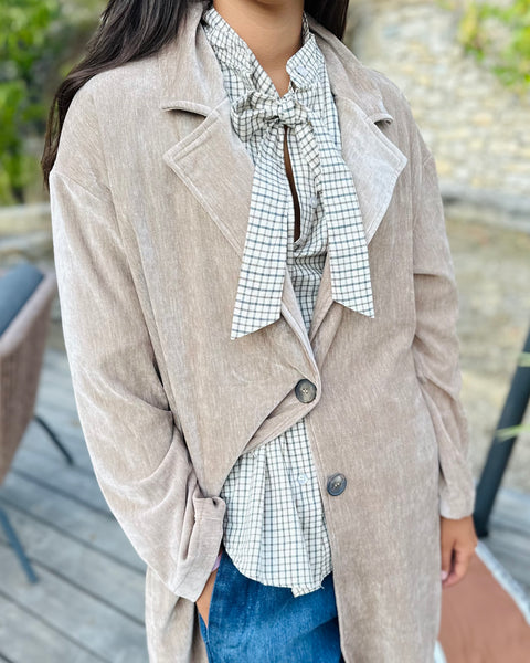 Manteau souple en velours frappé Mulat