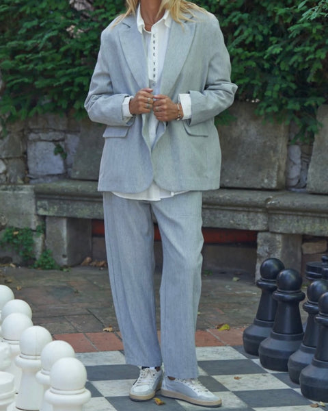 Pantalon souple gris chiné Flauto