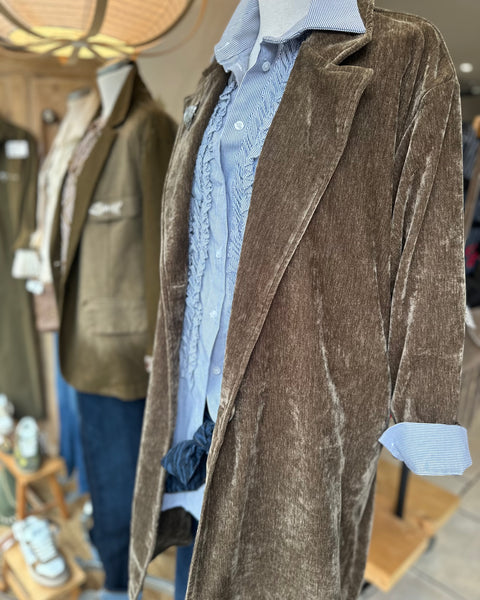 Manteau souple en velours frappé Mulat
