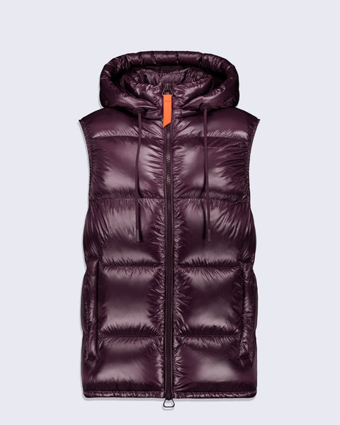 Doudoune sans manches burgundy brillant Cesar