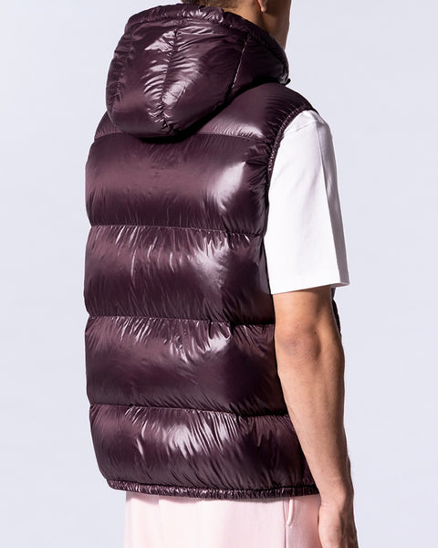 Doudoune sans manches burgundy brillant Cesar