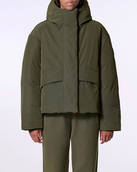 Doudoune à capuche en ripstop kaki Soline