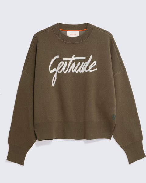 Pull en maille kaki Nath Script