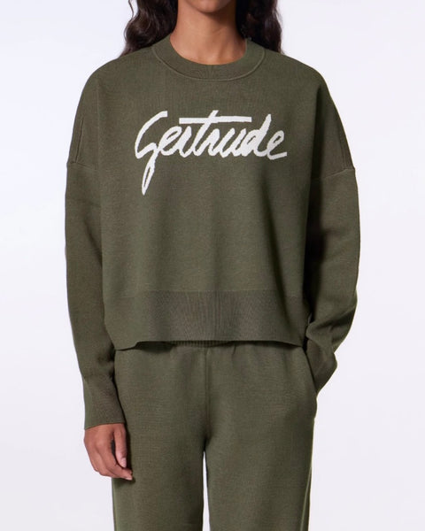 Pull en maille kaki Nath Script