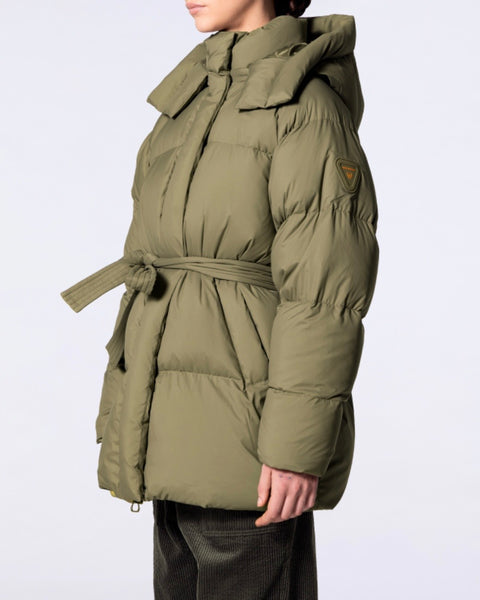 Doudoune mi-longue kaki Pame