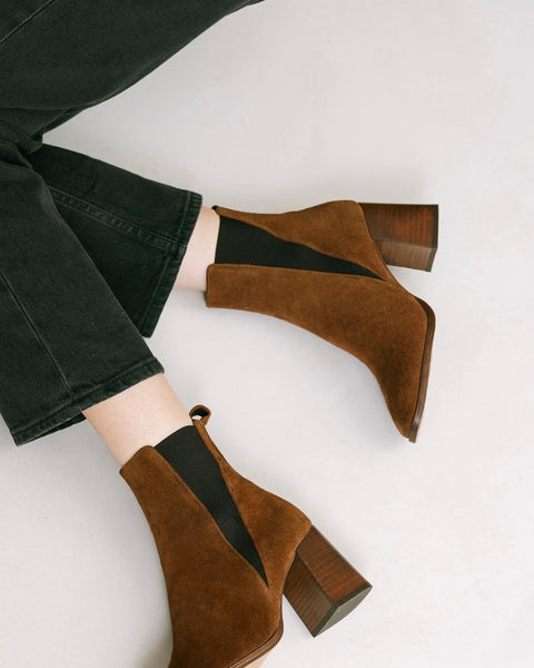 Bottine en daim camel Sixtine