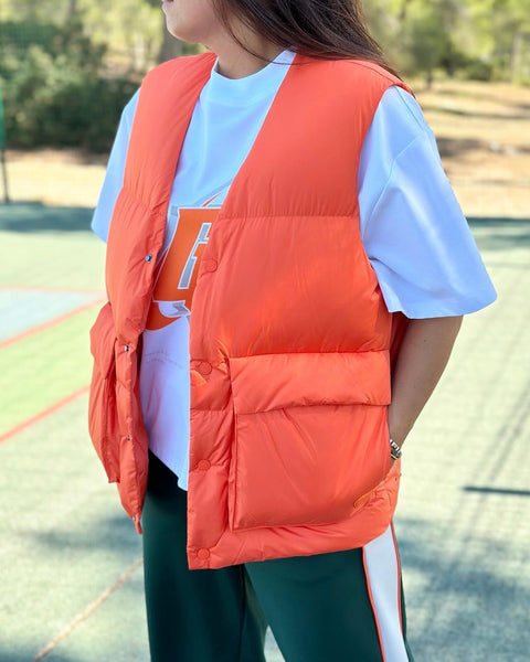 Doudoune orange sans manches unisexe Joseph