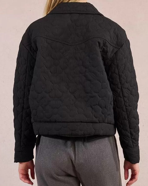 Veste matelassée fleurs black