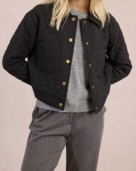 Veste matelassée fleurs black