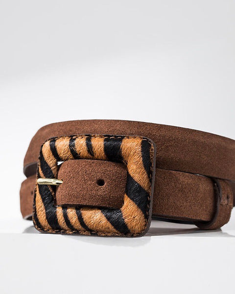 Ceinture en cuir camel