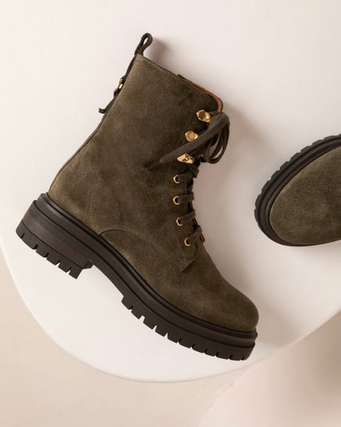 Bottine en daim kaki NORA