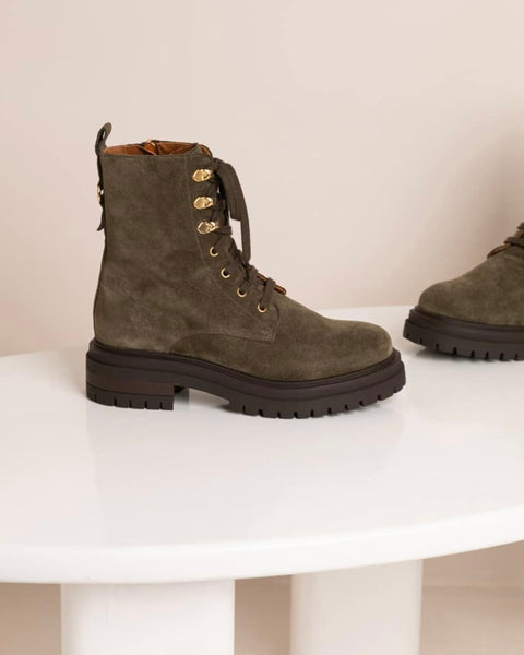 Bottine en daim kaki NORA