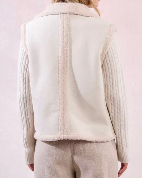 Veste sans manches écru