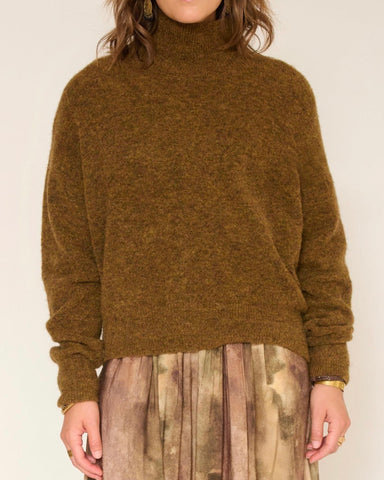 Pull col cheminé kaki Kadra