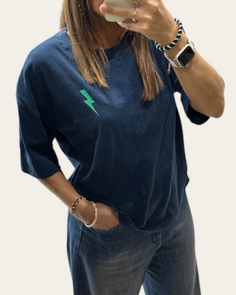 T-shirt bleu indigo Angie