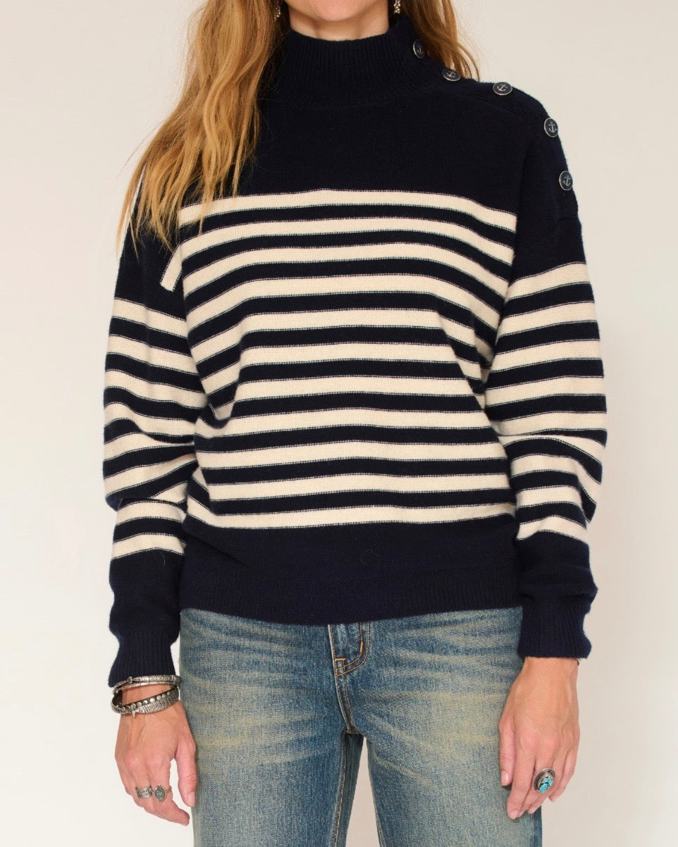 Pull marinière marine et écru Kakémono