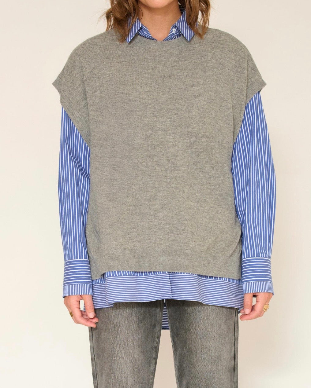 Pull sans manches gris Klee