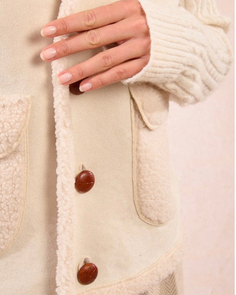 Veste sans manches écru