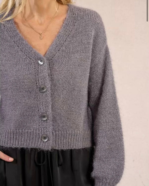 Gilet en maille gris lurex