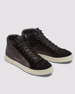 Baskets montantes en cuir noir Skate Midnight