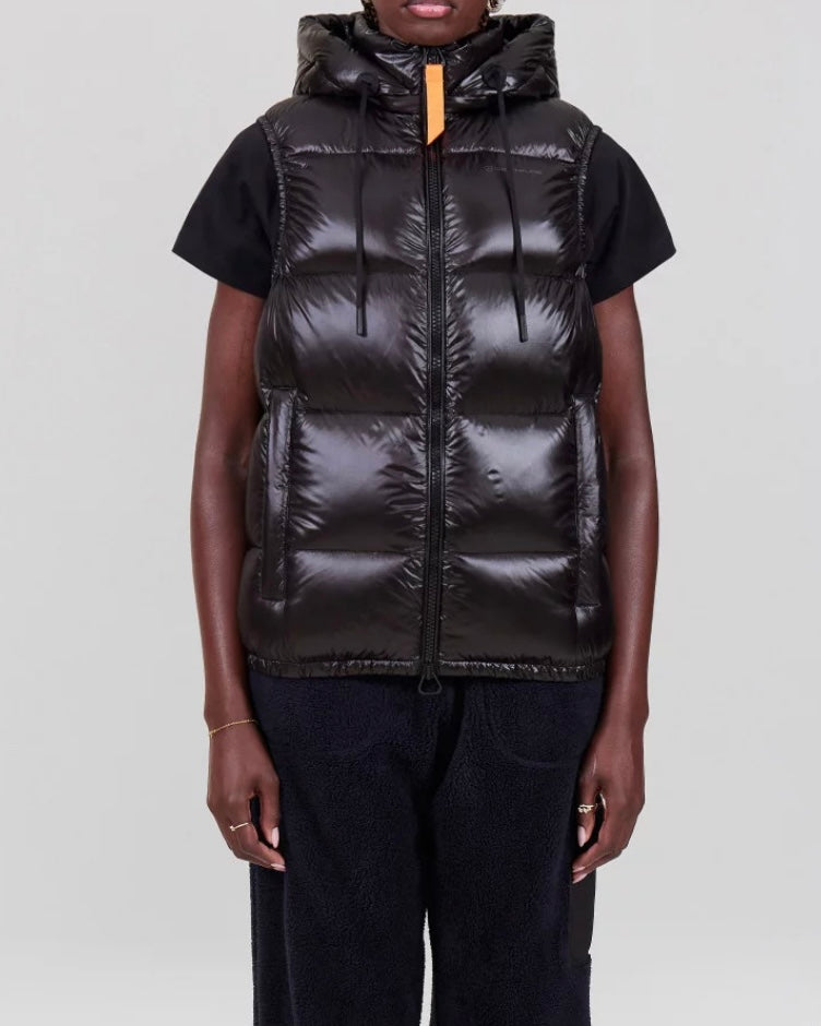 Gertrude Veste Sans Manche Noir Capuche Doudoune Sans Manches