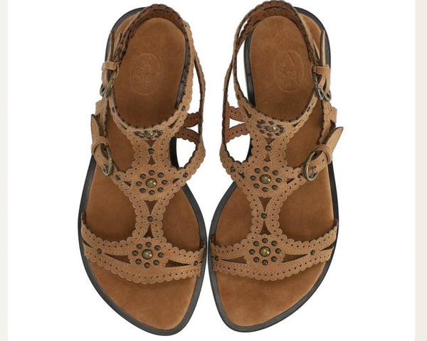 Sandales en daim camel Paprika