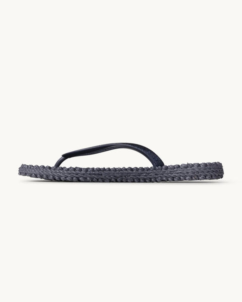 Tongs bleu niut avec brides pailletées