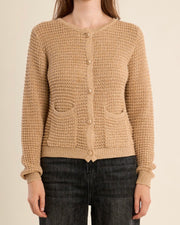Cardigan doré en maille