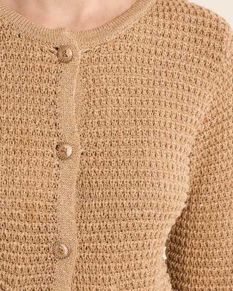 Cardigan doré en maille