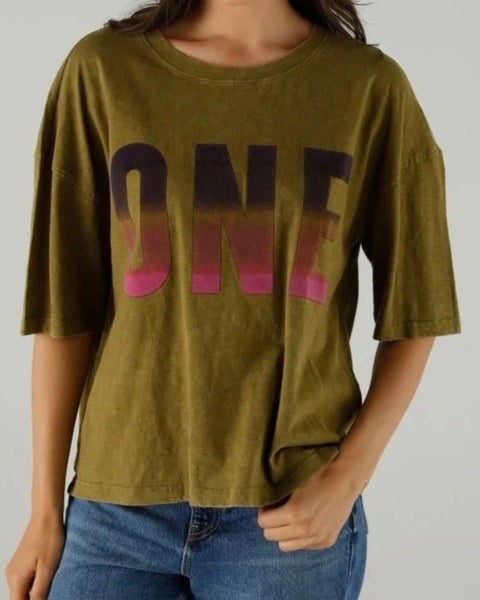 T-shirt kaki velvet Alan