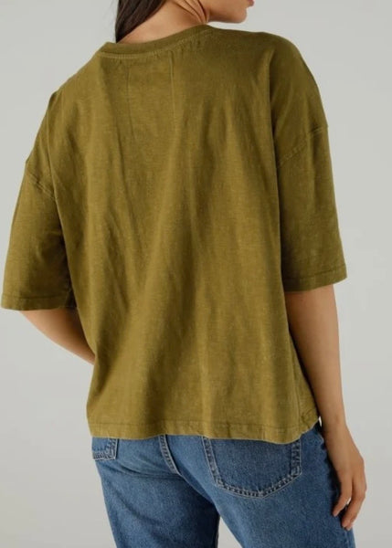 T-shirt kaki velvet Alan