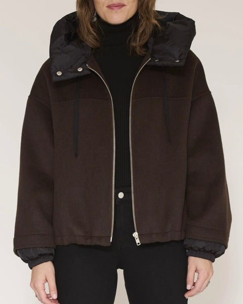 Veste à capuche marron Maury