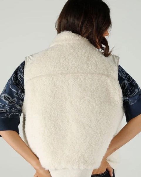 Veste sans manches ivoire Erika