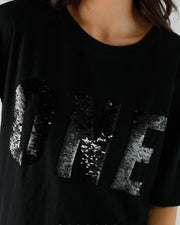 T-shirt noir sequins Alan