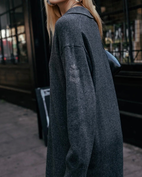 Robe en maille grise Rimel