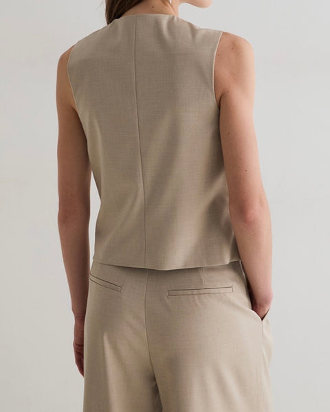 Gilet sans manches beige Yerse