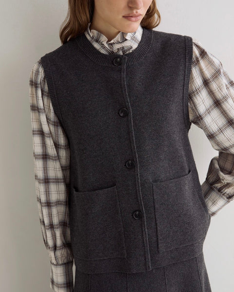 Gilet en maille anthracite Yerse
