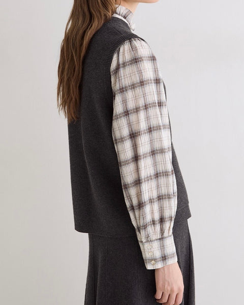 Gilet en maille anthracite Yerse