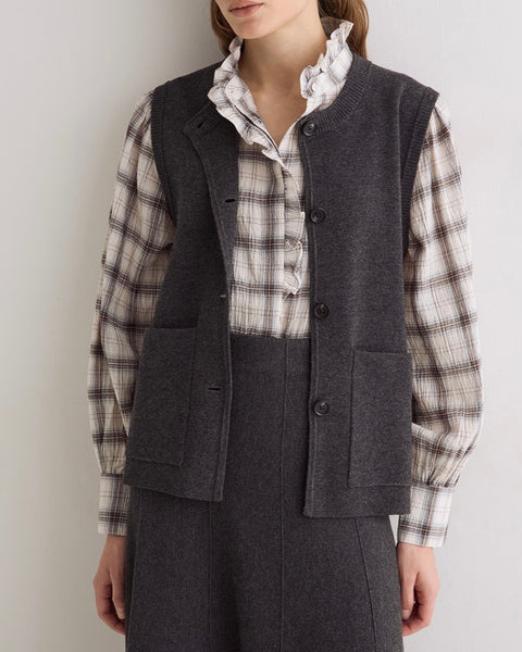 Gilet en maille anthracite Yerse