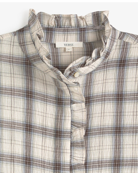 Chemise à carreaux avec volants