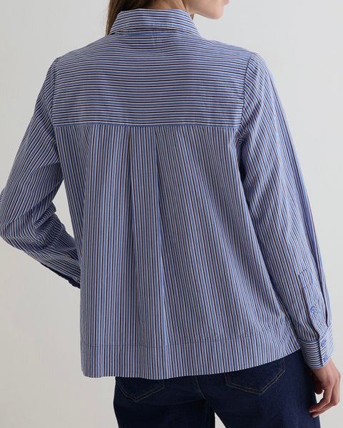 Chemise bleue à rayures en coton Biologique
