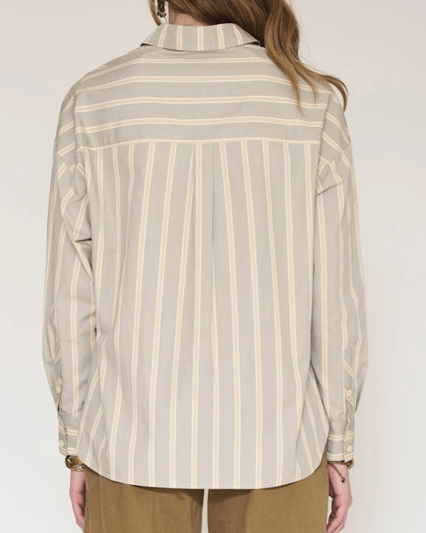 Chemise greige à rayures Chantal